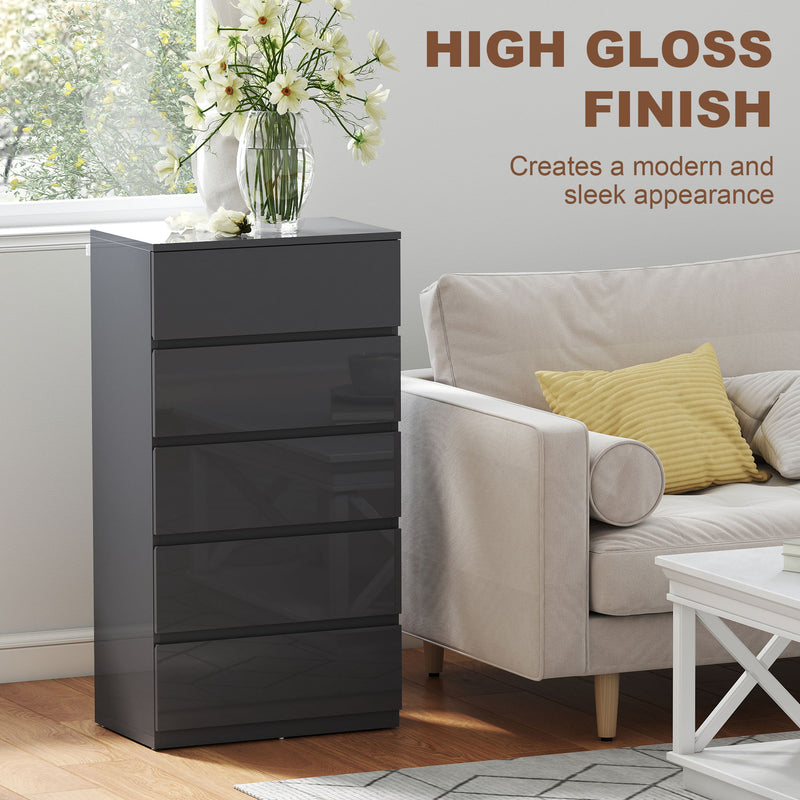5-drawer gloss grey chest – image 5