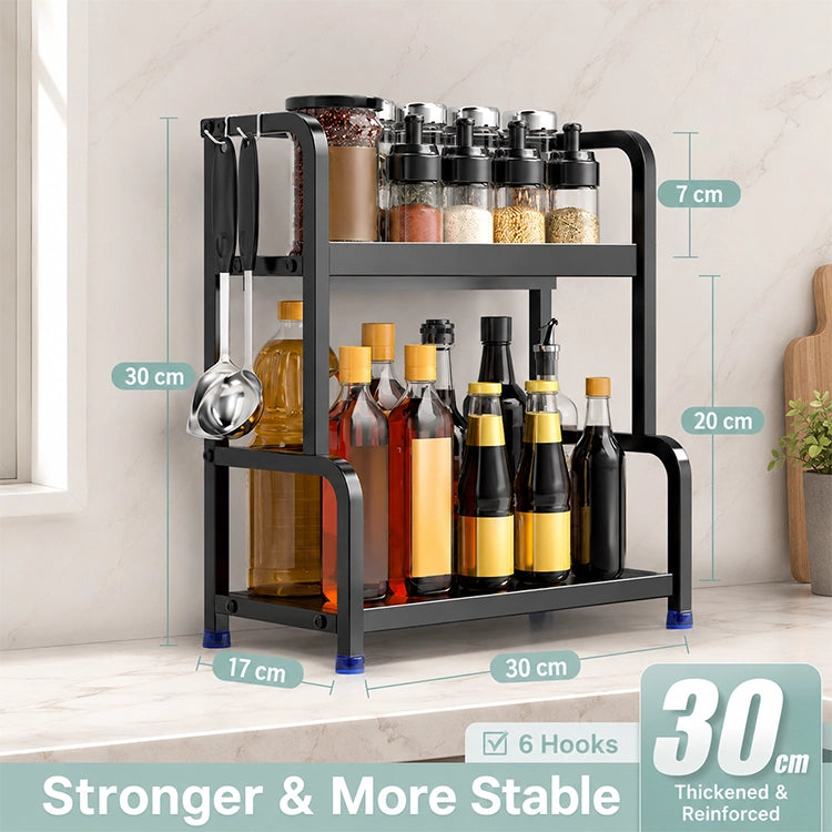 Multifunctional Kitchen Organizer Rack with Spice Shelves