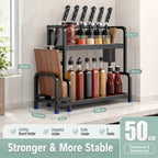 Multifunctional Kitchen Organizer Rack with Spice Shelves