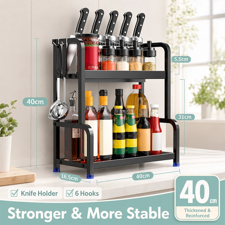 Multifunctional Kitchen Organizer Rack with Spice Shelves