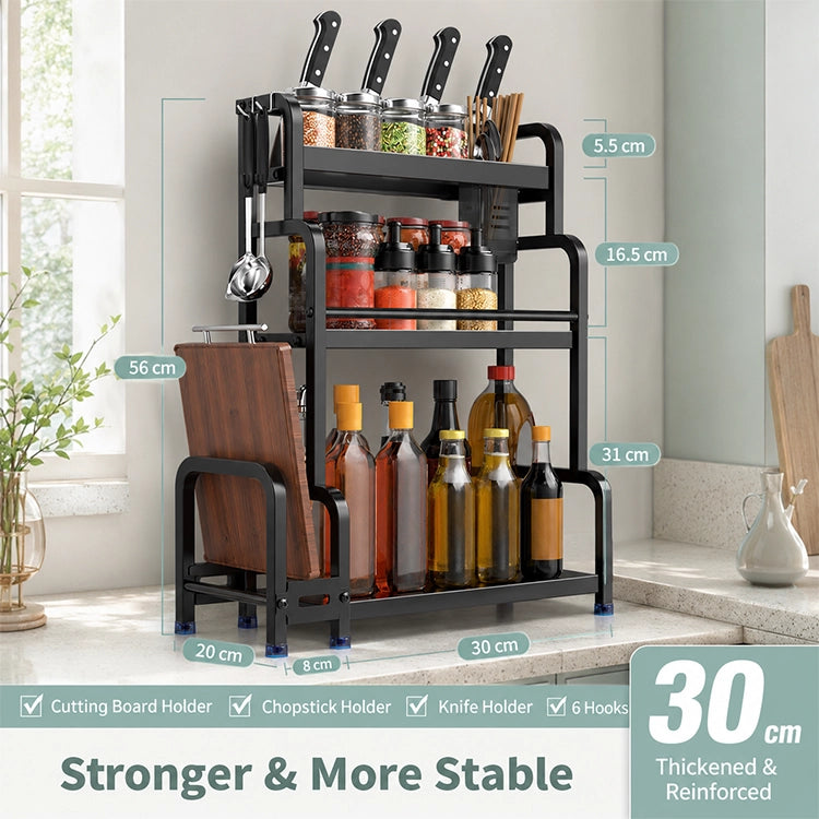 Multifunctional Kitchen Organizer Rack with Spice Shelves