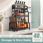 Multifunctional Kitchen Organizer Rack with Spice Shelves
