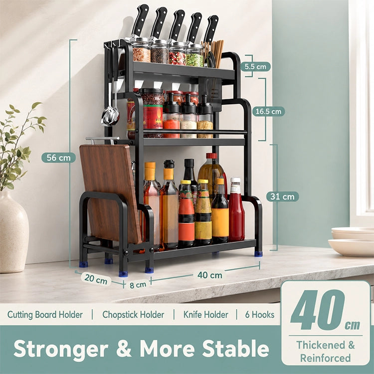 Multifunctional Kitchen Organizer Rack with Spice Shelves