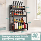 Multifunctional Kitchen Organizer Rack with Spice Shelves