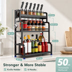 Multifunctional Kitchen Organizer Rack with Spice Shelves