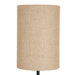 Close-up of the natural hessian drum shade