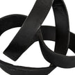 Close-up of the black looping bands