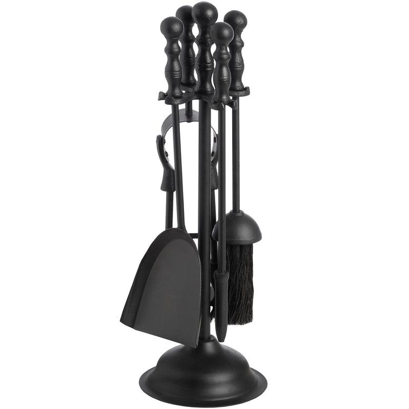 Black Fireside Companion Set with Duchess Top – 41cm, companion set shown from a second angle
