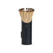 Black matchstick holder filled with long matches