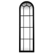 Black tall arched window mirror, front view
