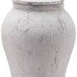 Close-up of the aged white stone-effect texture