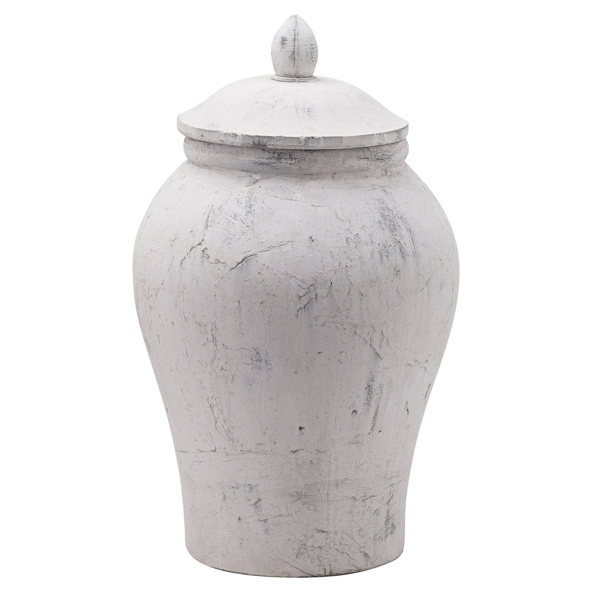 Bloomville large stone-effect ginger jar on white