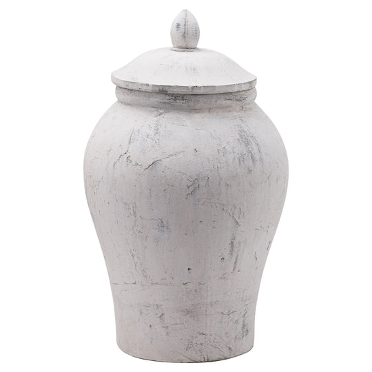 Bloomville large stone-effect ginger jar on white