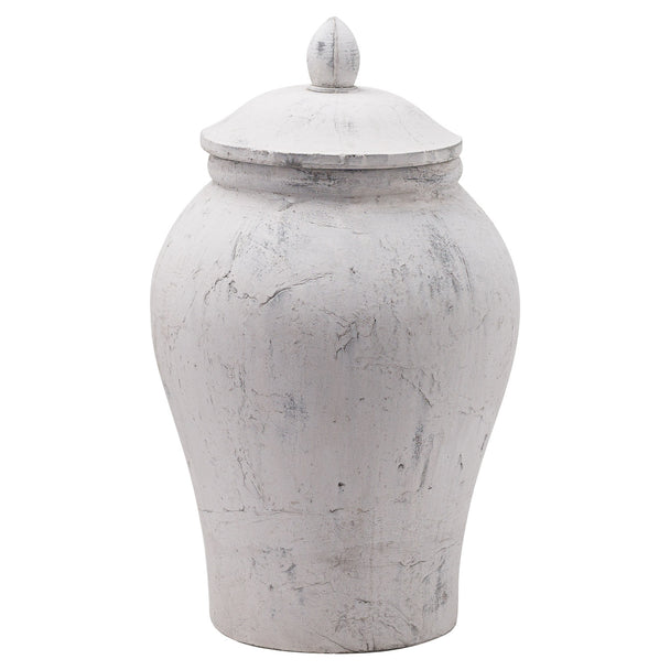 Bloomville large stone-effect ginger jar on white