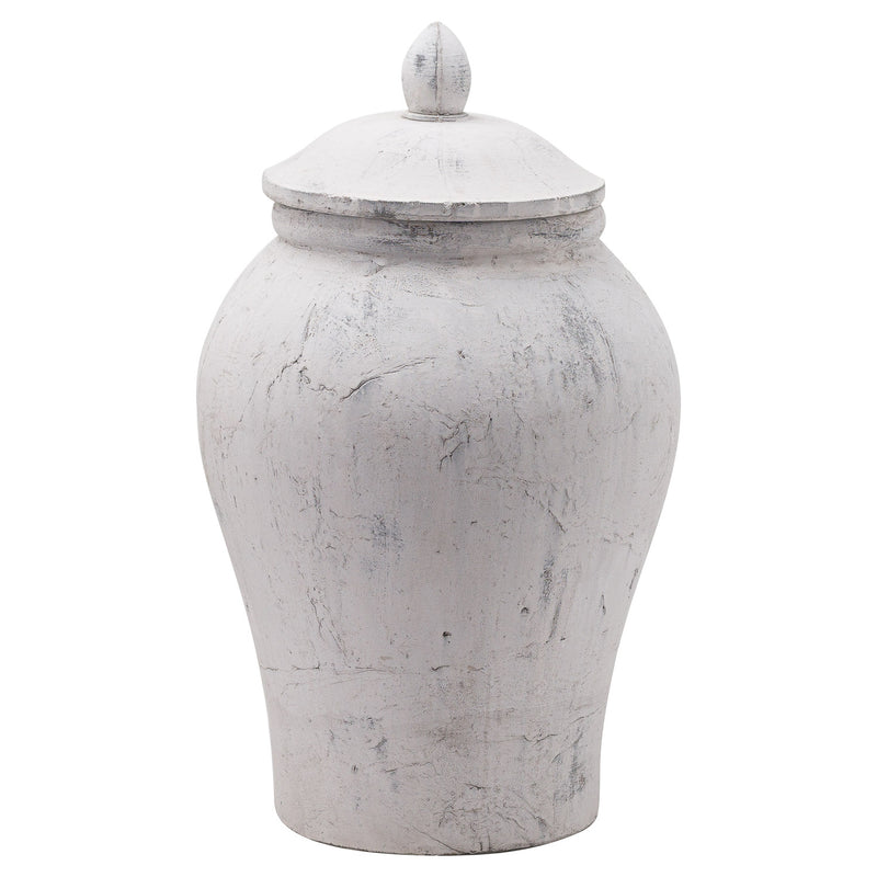 Bloomville large stone-effect ginger jar on white