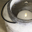 Looking into the lantern with a candle lit inside