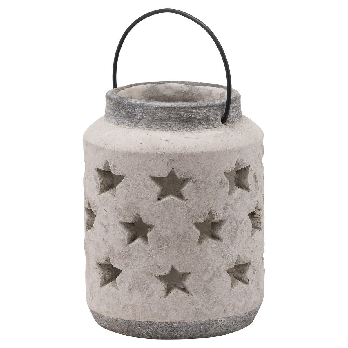 Bloomville large stone-effect star lantern on white