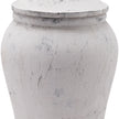 Close-up of the aged white stone-effect texture