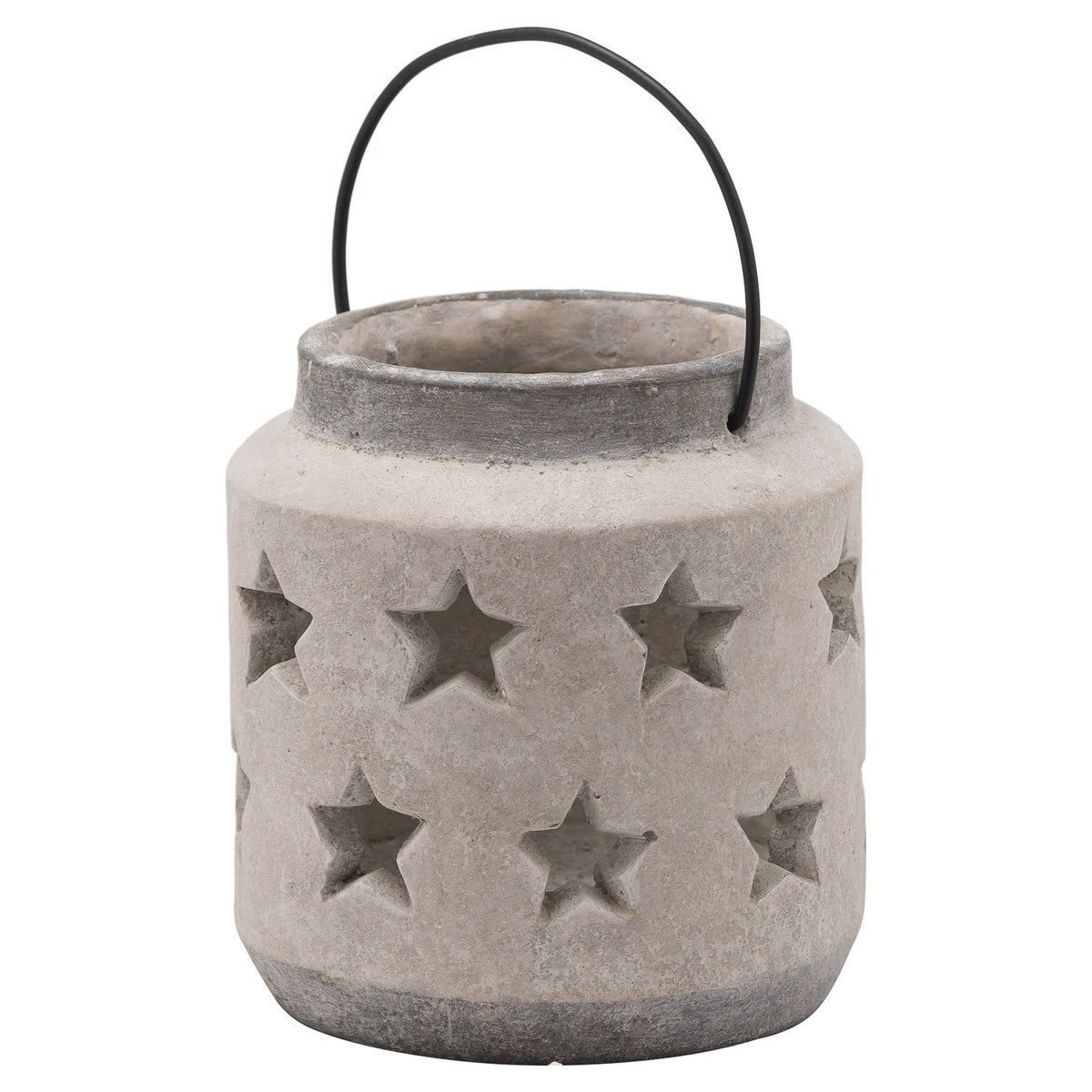 Bloomville stone-effect star lantern on white