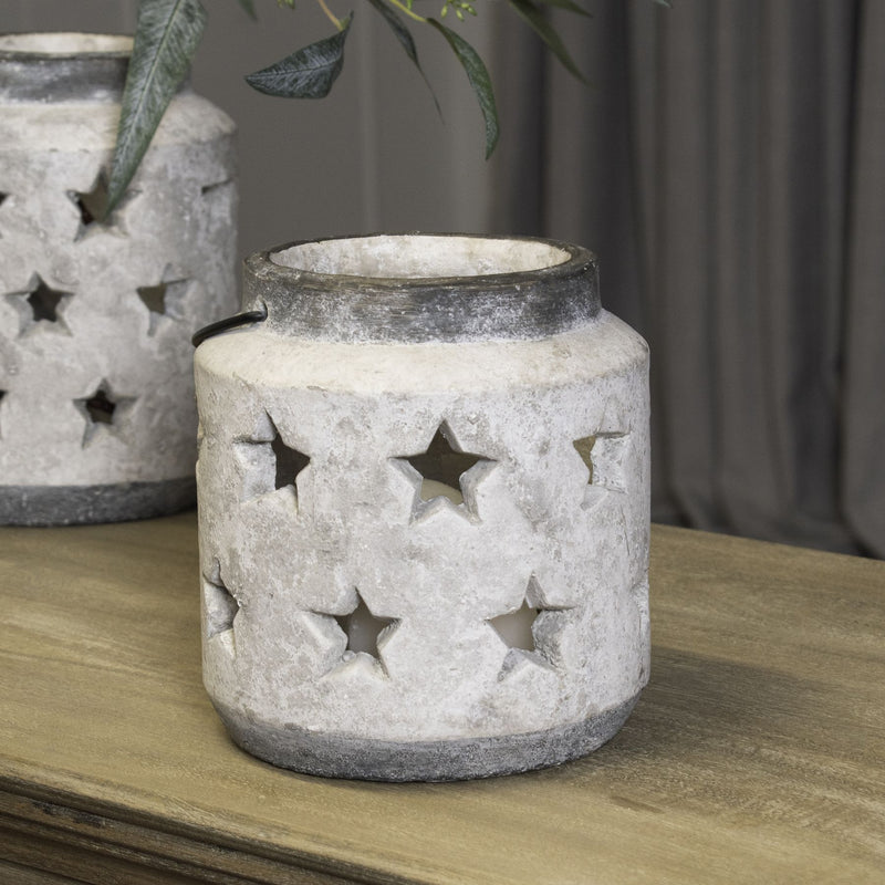 Bloomville star lantern on a wooden sideboard