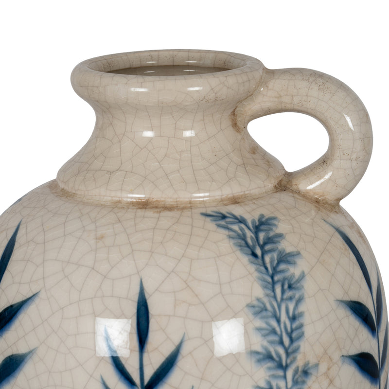 Close-up of the jug vase handle and crackle glaze