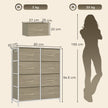 HOMCOM Chest of Drawers, Dresser for Bedroom with 8 Fabric Drawers, Tall Storage Unit w/ Side Storage Bag, Natural Wood – view 3