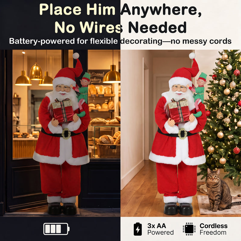 Animated Santa in a festive room