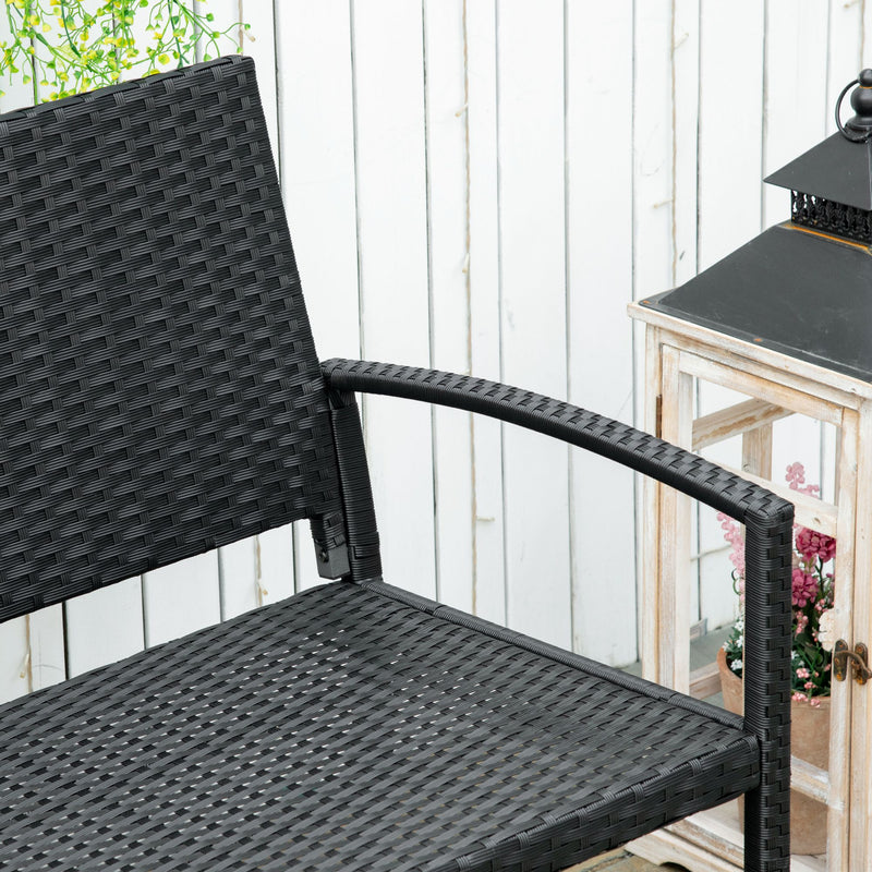 Black rattan garden bench – image 7