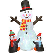 6ft Snowman and Penguins Christmas Inflatable on a white background