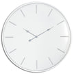 Brandon large white metal wall clock with grey baton markers