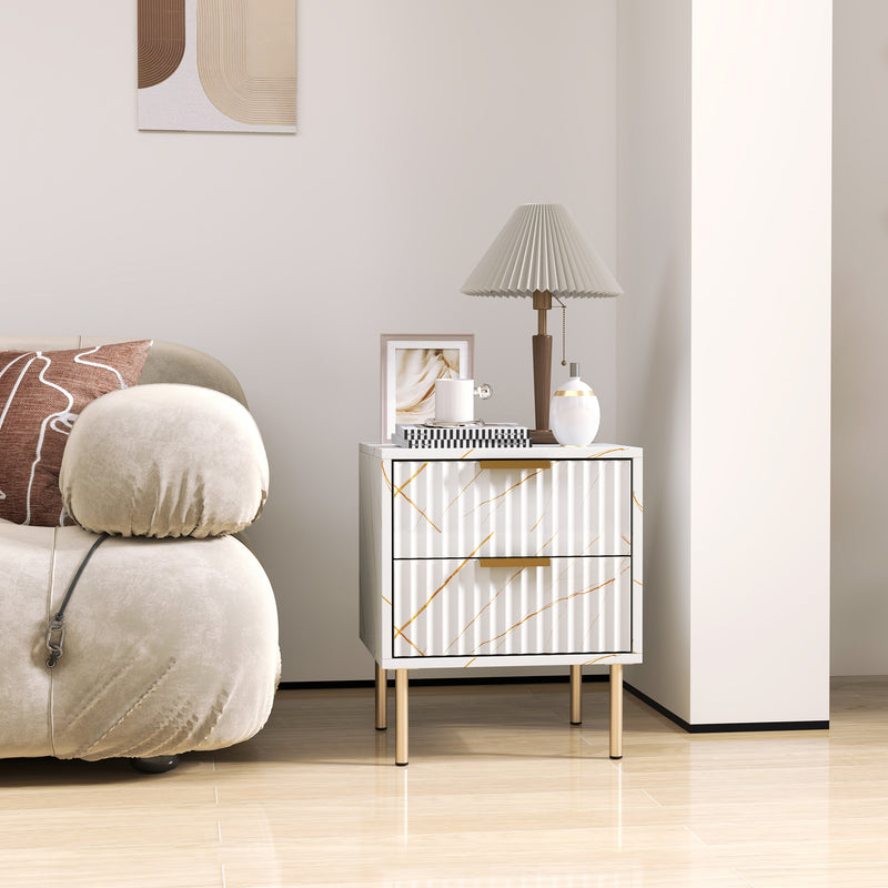 Marble-effect bedside table – image 9