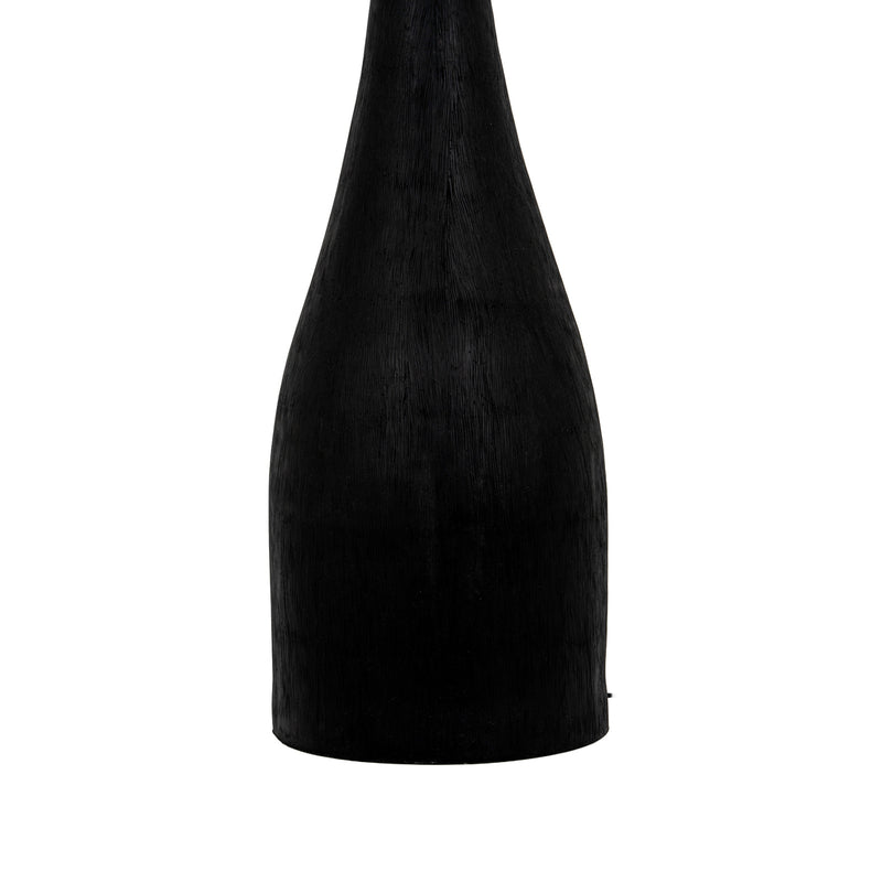 Close-up of the black bottle-shaped base