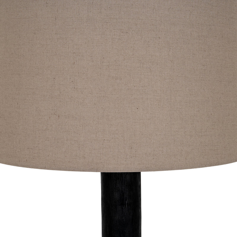 Close-up of the grey linen shade