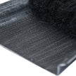 Close-up of the brushed steel shovel and black bristles