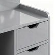 HOMCOM Bedside Table, Small Bedside Cabinet with 2 Drawers and Storage Shelves, Modern Nightstand for Bedroom, Grey – view 10