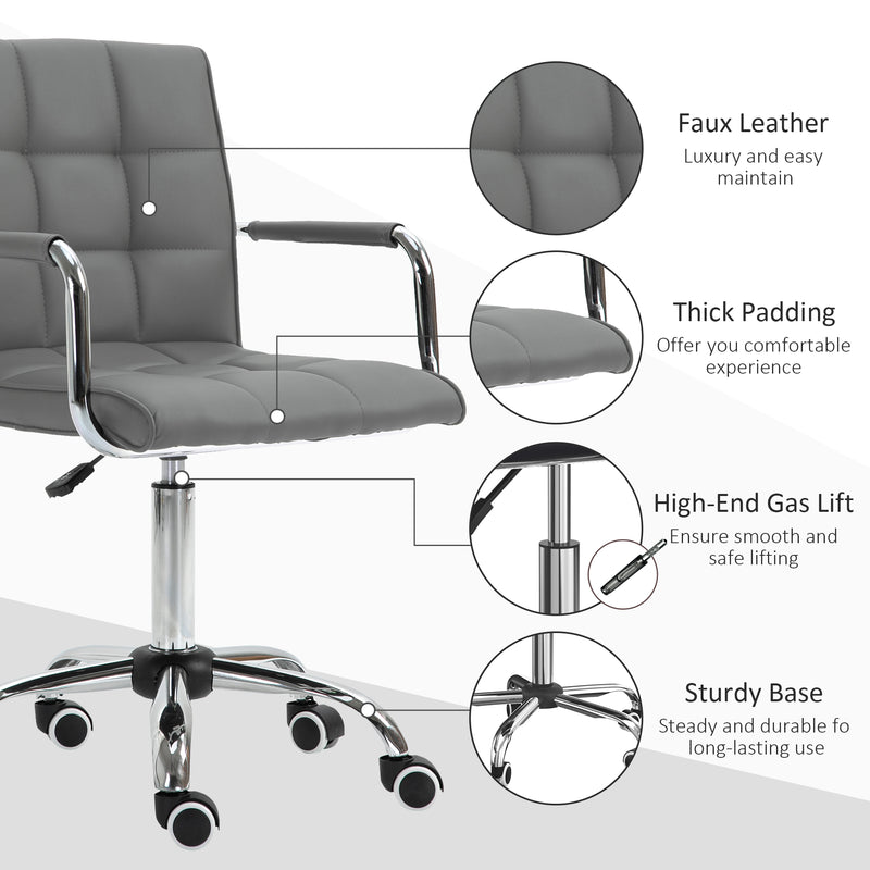 Mid-back faux leather desk chair – image 6