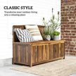 Outsunny Wood Storage Bench for Patio Furniture, Outdoor Garden Seating Tools, Brown – view 7