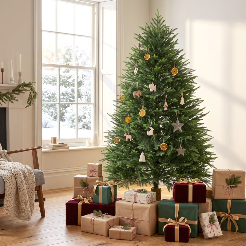 5ft Christmas tree with PE tips and fir wood base – image 9