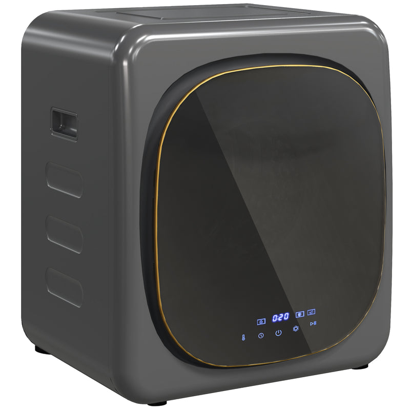 Grey 2.5 kg compact vented tumble dryer with LED touch panel