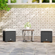 Outsunny Set of 2 Rattan Storage Ottoman, Outdoor Footstool with Removable Cushions, Garden Storage Seat for Balcony – view 10