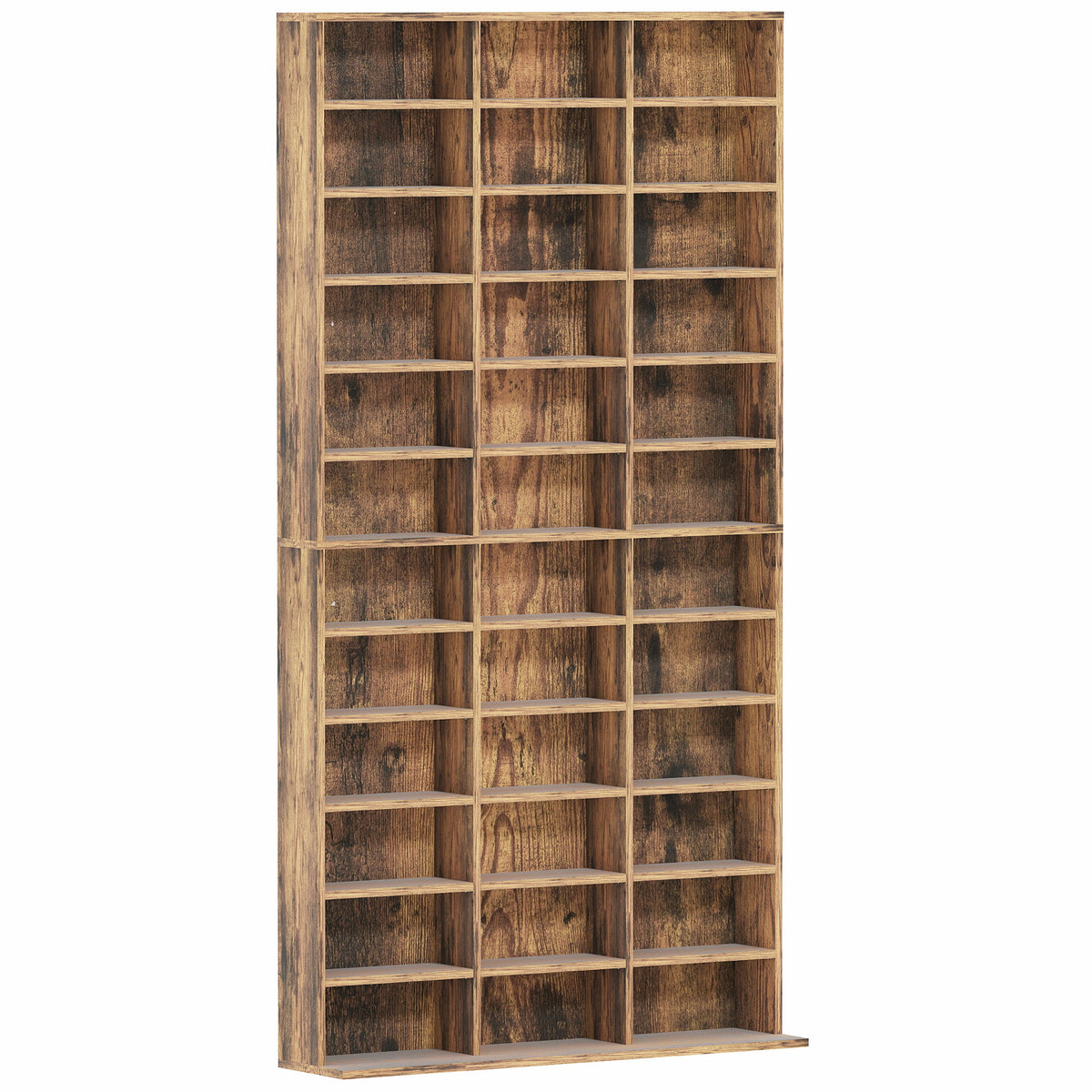 1116-CD / 528-DVD Media Storage Unit with Adjustable Shelves – Rustic Brown