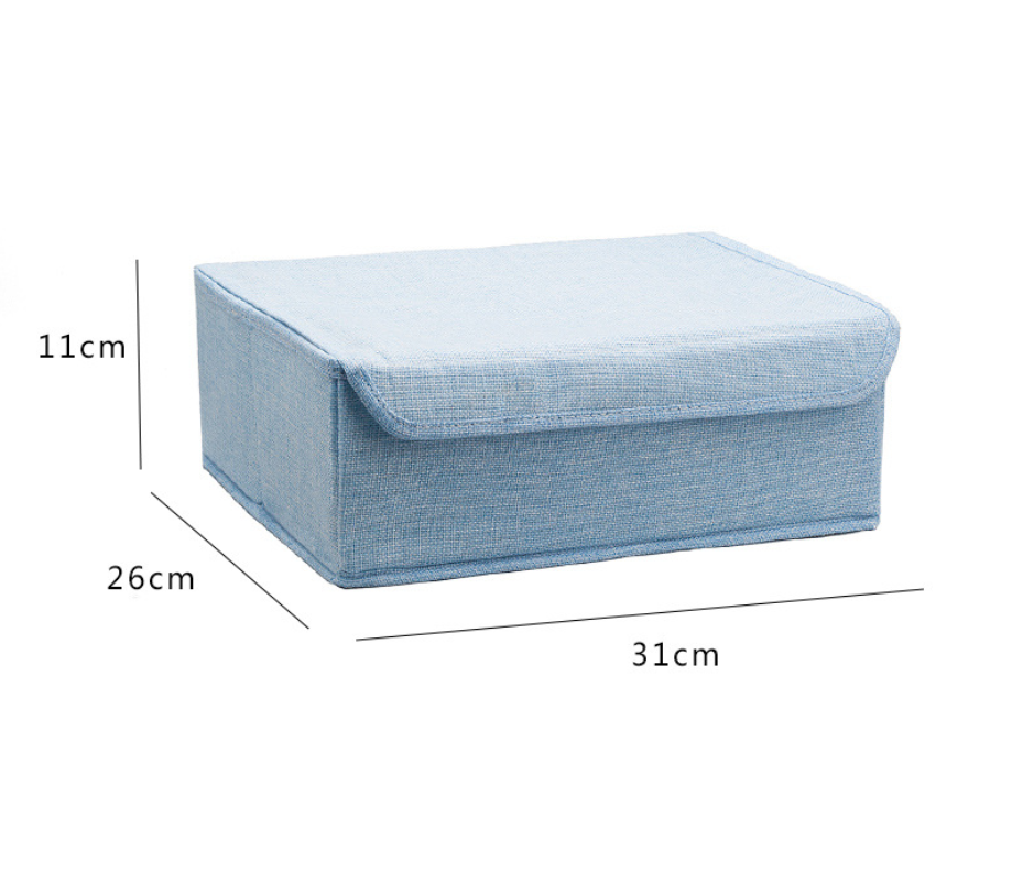 Fabric Storage Box with Lid for Underwear and Socks