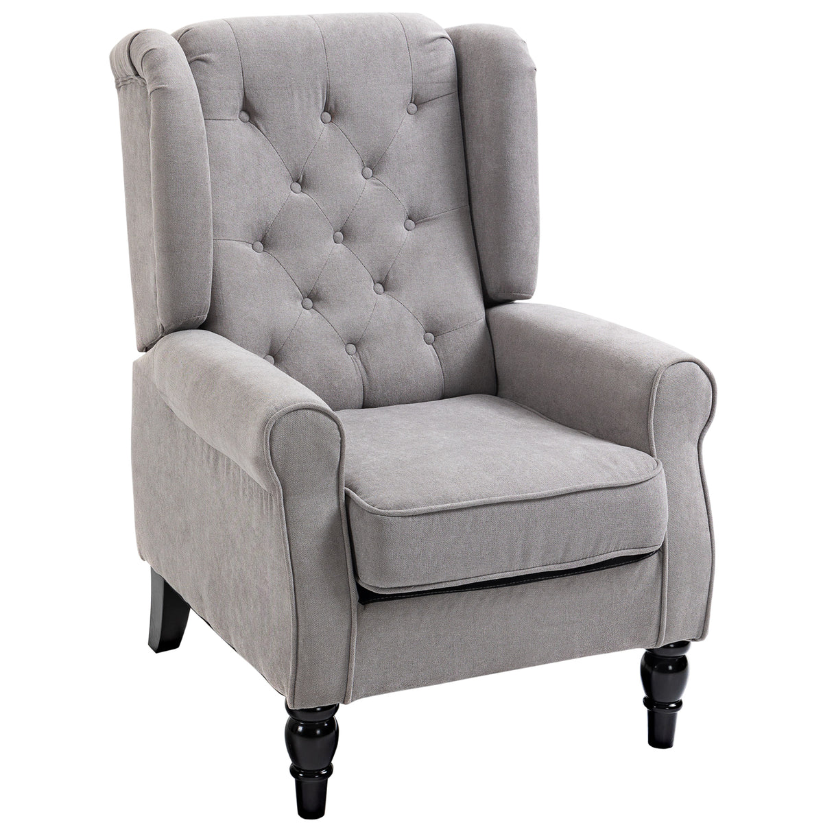 Tufted Wingback Accent Chair – Grey