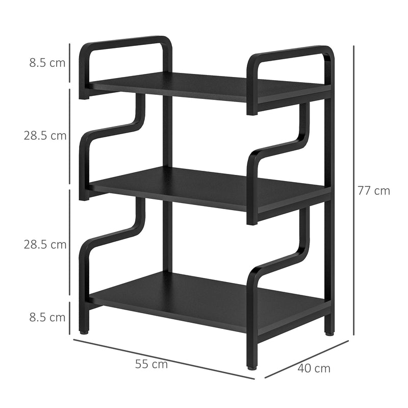 Black 3-tier printer stand – image 3