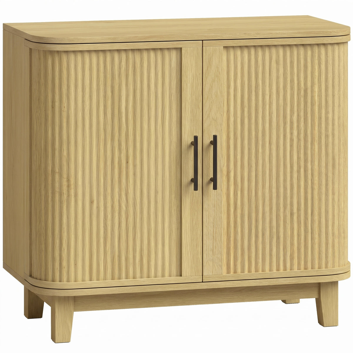 HOMCOM 80cm Sideboard Buffet Cabinet, Storage Cabinet with 2 Curved Doors, Adjustable Shelf and Legs for Dining Room