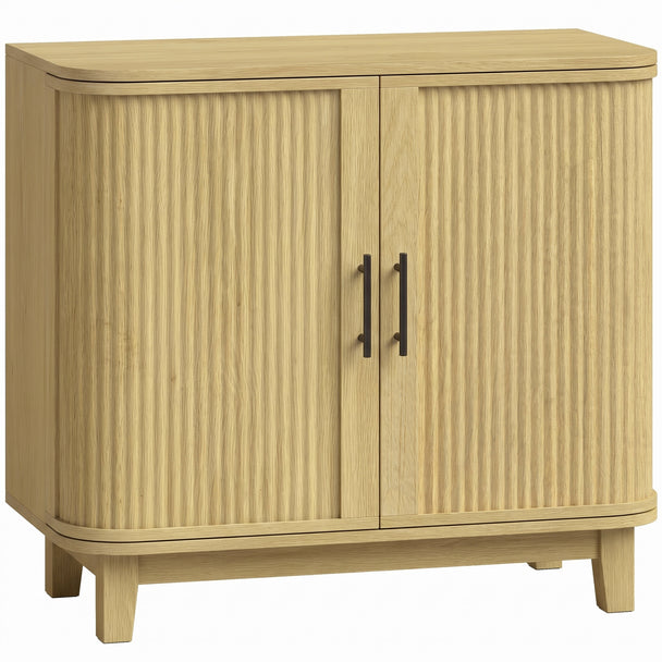 HOMCOM 80cm Sideboard Buffet Cabinet, Storage Cabinet with 2 Curved Doors, Adjustable Shelf and Legs for Dining Room