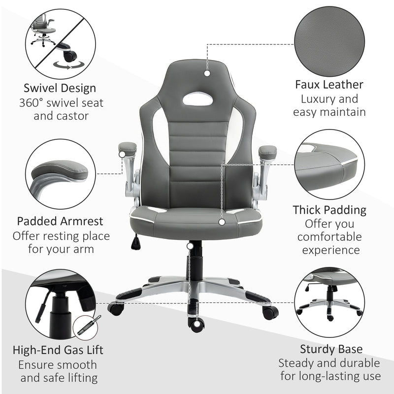 Racing gaming chair with flip-up arms – image 7