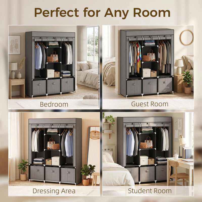 Fabric wardrobe with drawers – image 6