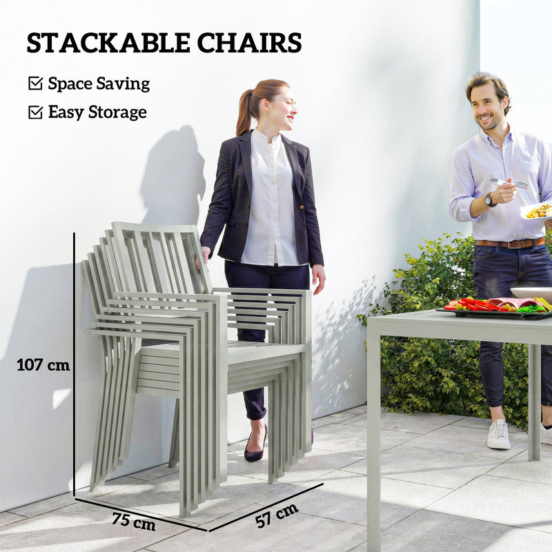 7-piece steel dining set – image 4