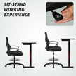 Vinsetto Drafting Chair with Adjustable Footrest, Ergonomic Mesh Office Chair with Lumbar Support, Adjustable Height – view 5